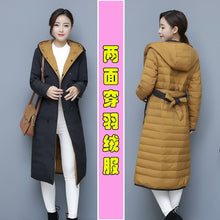 Load image into Gallery viewer, Women's Winter Jacket 90% Duck Down Jacket Woman Hooded Korean Parka Double Side Wear Coats