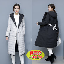 Load image into Gallery viewer, Women's Winter Jacket 90% Duck Down Jacket Woman Hooded Korean Parka Double Side Wear Coats