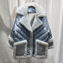 Load image into Gallery viewer, 100% real wool coat winter women 90% white duck down jacket Solid turn-down collar new arrival 2019 thick warm outerwear