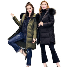 Load image into Gallery viewer, Winter Women's Parkas Down Coats 90% Duck Down Raccoon Fur Hooded Fashion Lady Warm Outerwear Overcoat LF4272