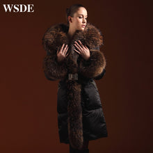 Load image into Gallery viewer, Plus size 5XL Goose Down coat 2019 Winter Jacket Women Down jackets luxury slim long thicken raccoon fur Hooded Outerwear