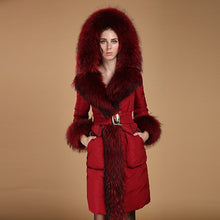 Load image into Gallery viewer, Plus size 5XL Goose Down coat 2019 Winter Jacket Women Down jackets luxury slim long thicken raccoon fur Hooded Outerwear