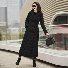 Load image into Gallery viewer, Garden Beautiful Down Jacket Female 2019 New Long-style Slimming White Duck Down Over Knee Thickening Thermal Coat 1036
