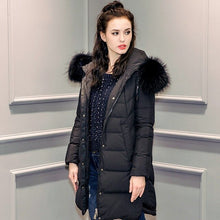 Load image into Gallery viewer, Winter Women's Parkas Down Coats 90% Duck Down Raccoon Fur Hooded Fashion Lady Warm Outerwear Overcoat LF4272

