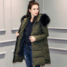 Load image into Gallery viewer, Winter Women's Parkas Down Coats 90% Duck Down Raccoon Fur Hooded Fashion Lady Warm Outerwear Overcoat LF4272
