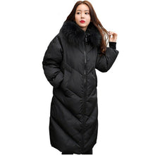 Load image into Gallery viewer, Boollili Women's Down Jacket Raccoon Fur Collar Coat Female Duck Down Parka Thick Winter Jacket Women Plus Size 5XL Casaco
